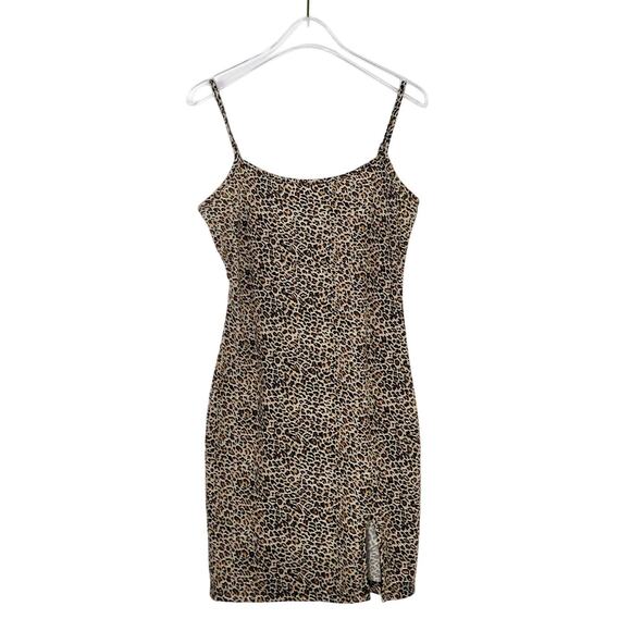 Shein Leopard Bodycon Mini Dress XS Going Out Cocktail Party Dress Cute - Picture 1 of 7